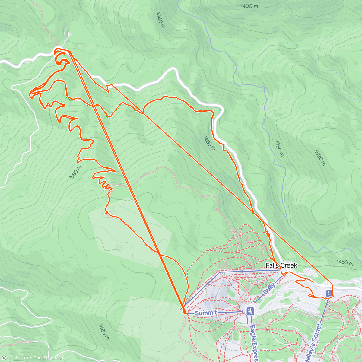 Map of the activity, Falls