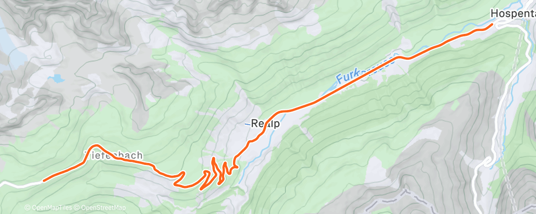 Map of the activity, ROUVY - Furka Pass | Switzerland