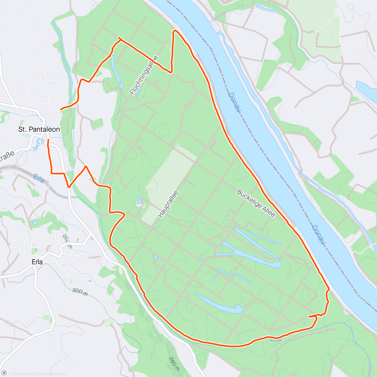 活动地图，Runde im Hasenöhrlwald