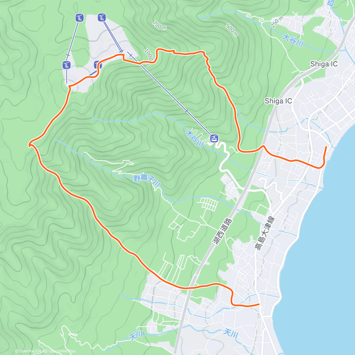 Map of the activity, 蓬莱山登った