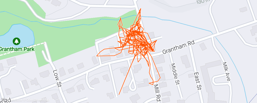 Map of the activity, Mowing the lawn