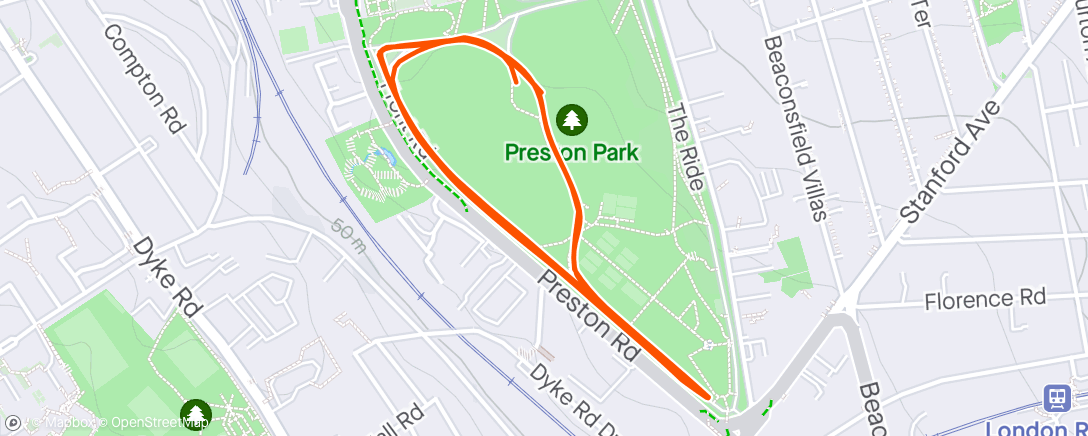 Map of the activity, Preston Park parkrun 27/04/24 👶🏻