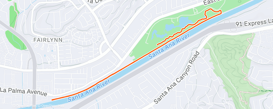 Map of the activity, Afternoon Run