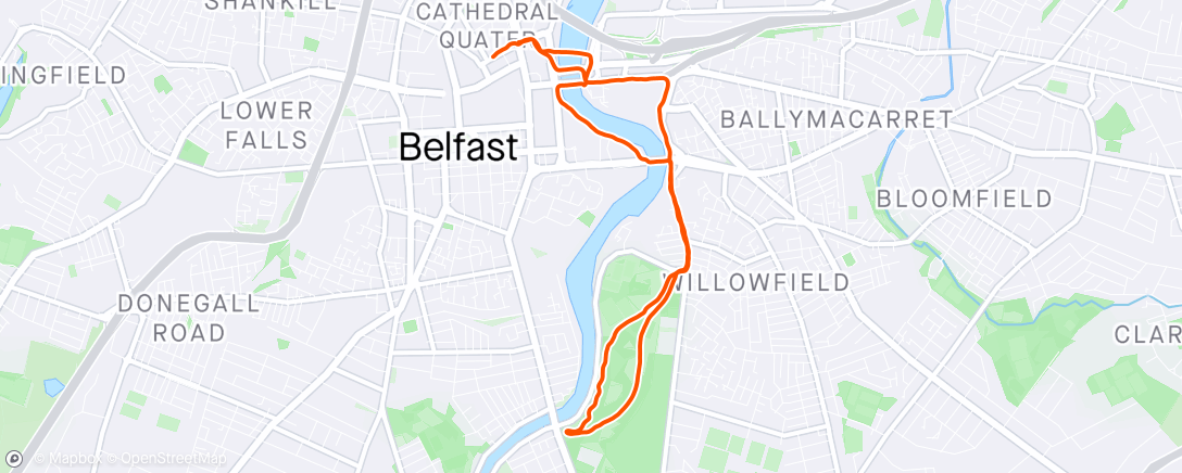 「Belfast run 🌧️」活動的地圖