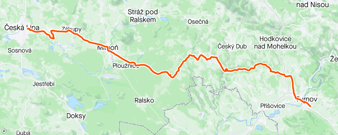 Map of the activity, Silnice přes oboru Židlov