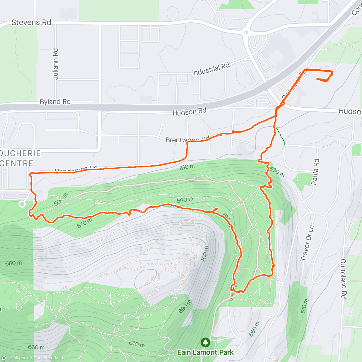 Map of the activity, New hike