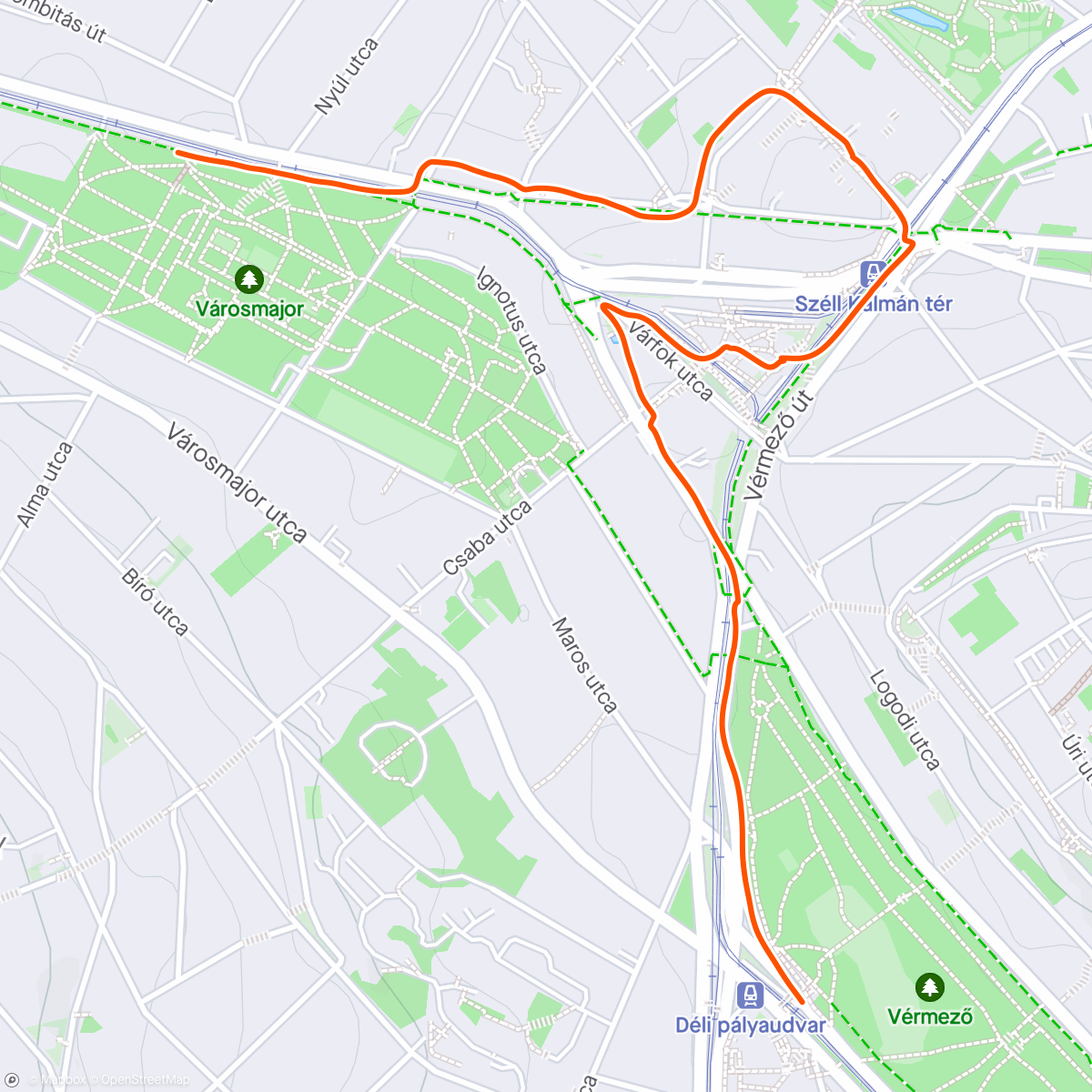 Map of the activity, Buda coulda woulda D3: Fogaskerekű Ride