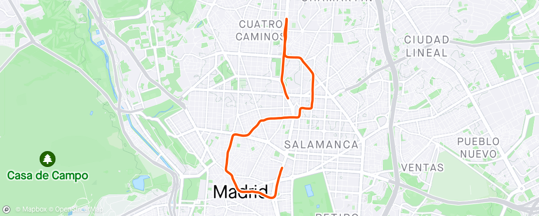 Map of the activity, Madrid 10K
