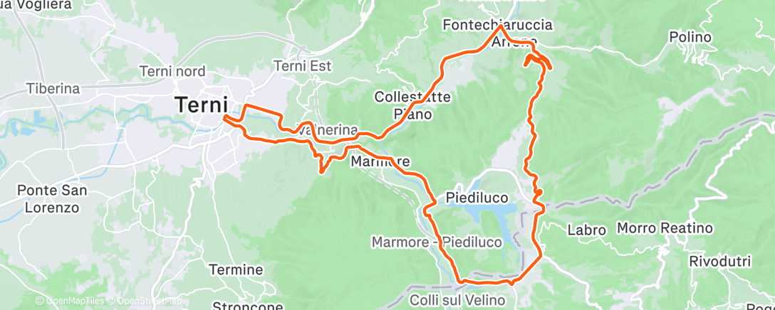 Map of the activity, Pedalata dell'ora di pranzo