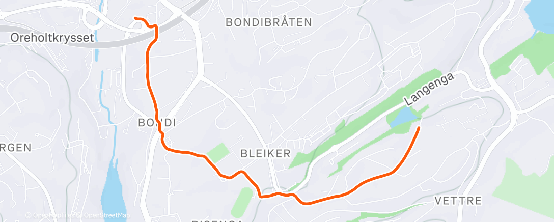 Map of the activity, Afternoon Run