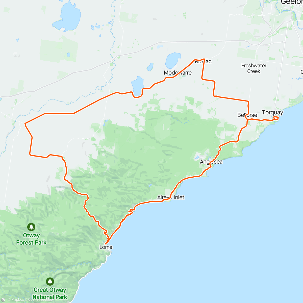 Map of the activity, Otway Classic 2024