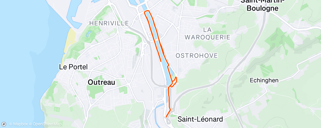 Map of the activity, Course à pied en soirée