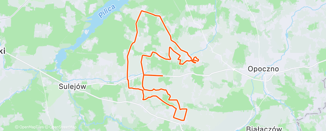 Map of the activity, Cycling
