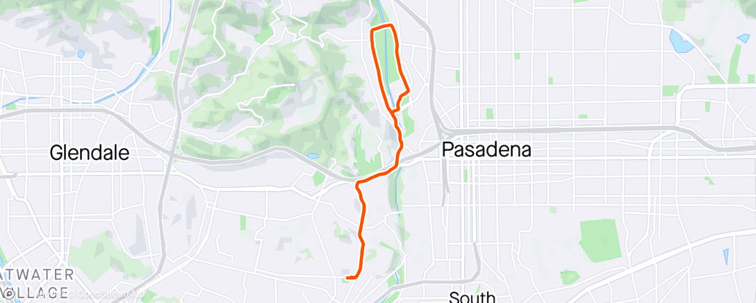 Map of the activity, Long stroller push to RB and back