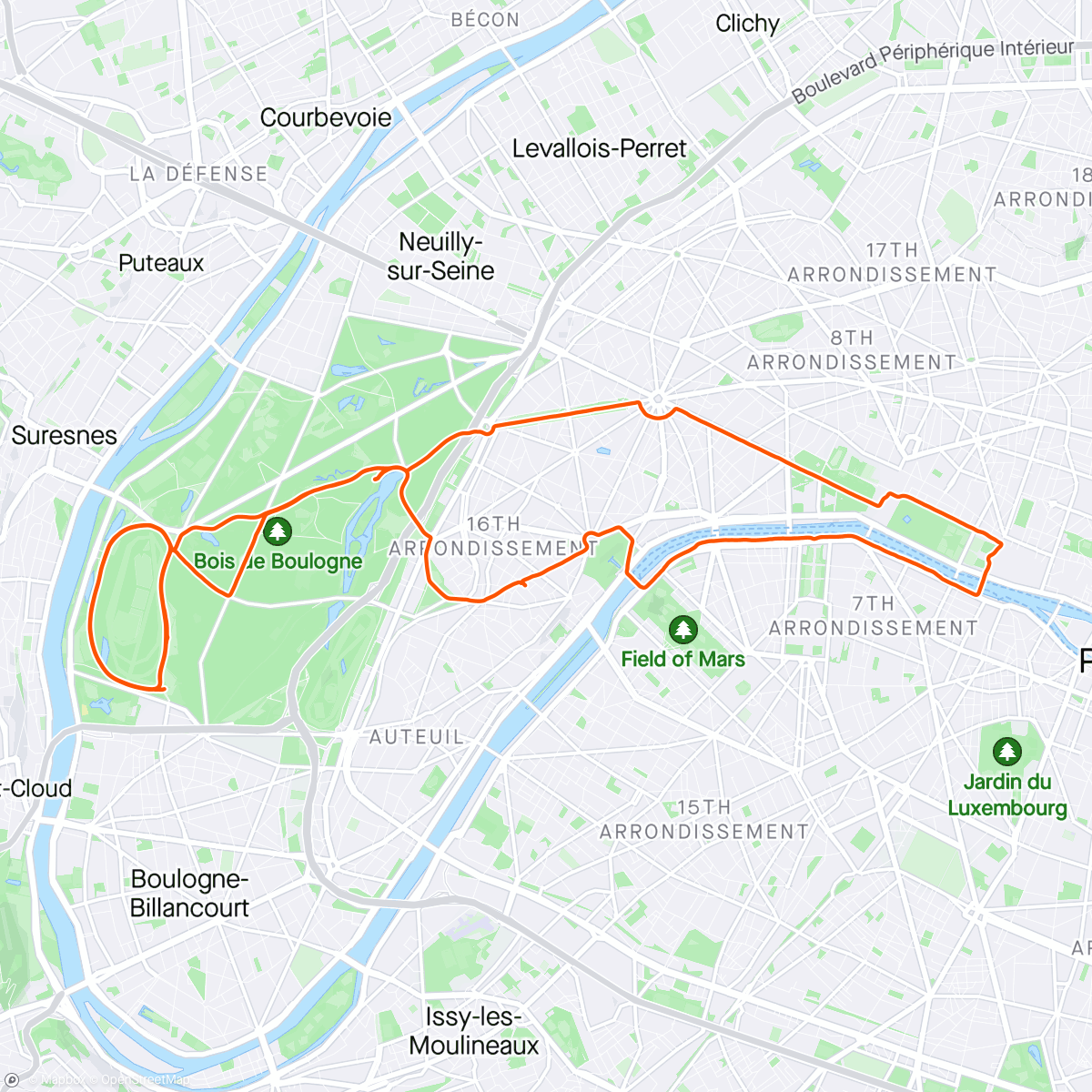 Kaart van de activiteit “Sortie vélo le midi”