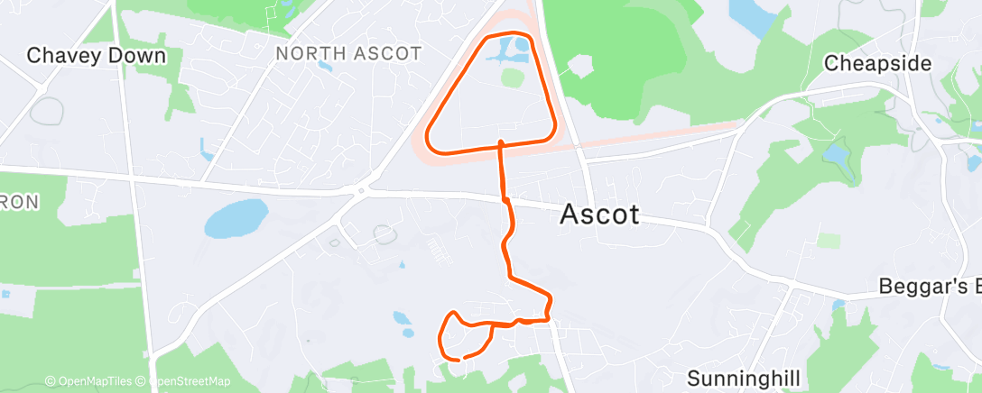 Map of the activity, Afternoon Run