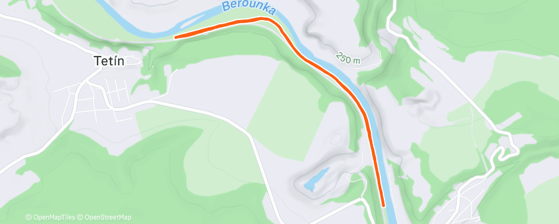 Map of the activity, Afternoon Trail Run