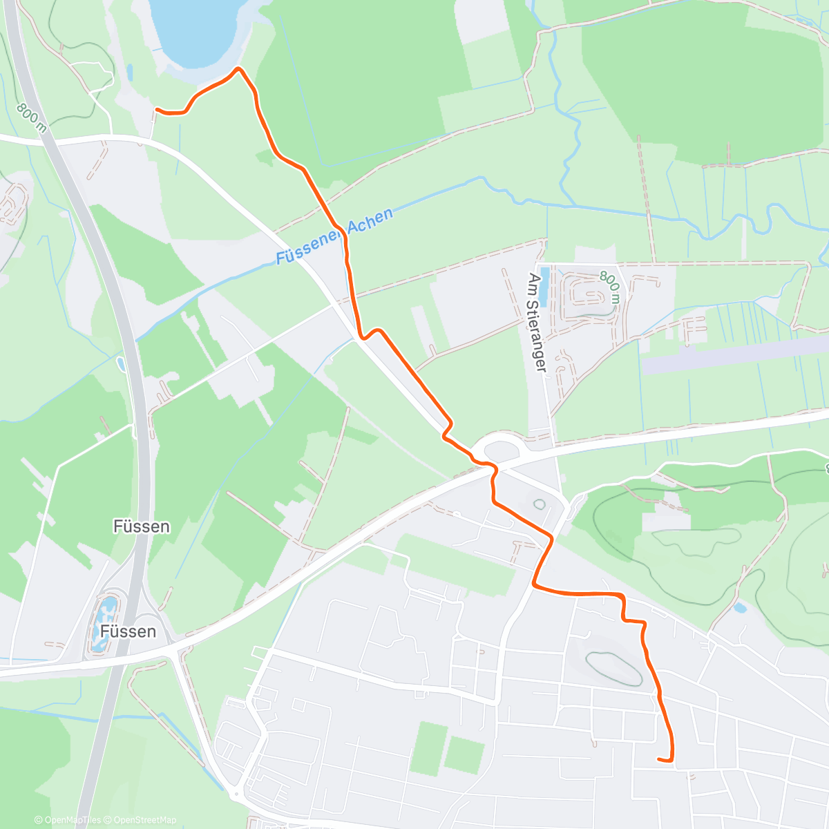 Map of the activity, Lauf am Nachmittag