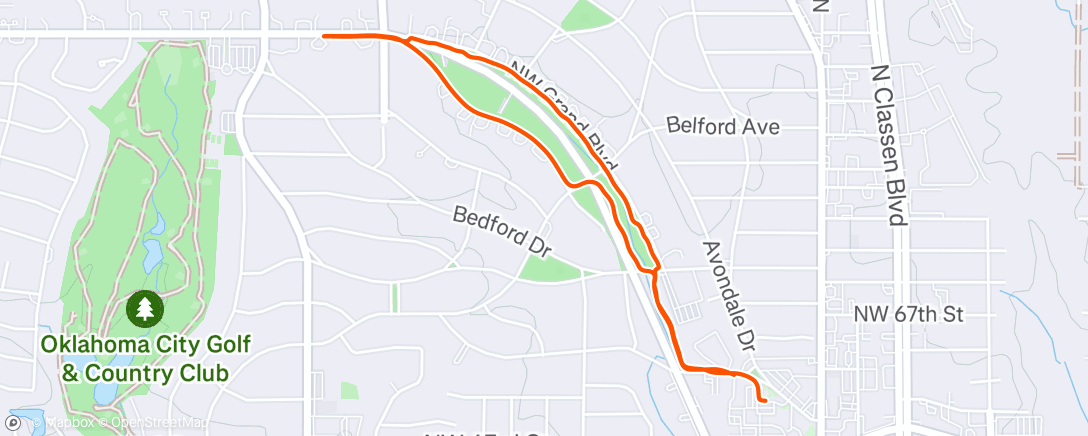 Map of the activity, Evening Walk