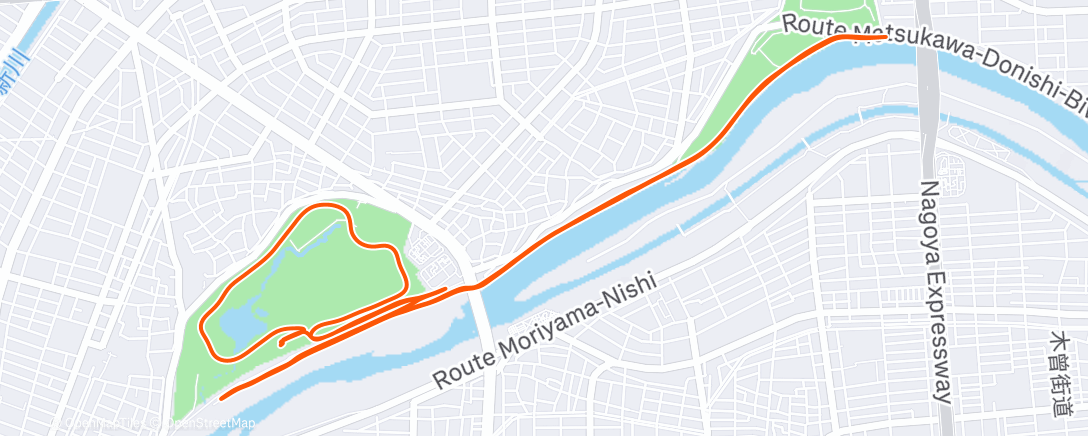 Map of the activity, 名古屋アドベンチャーマラソン10キロ