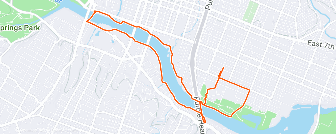 Map of the activity, Afternoon Run