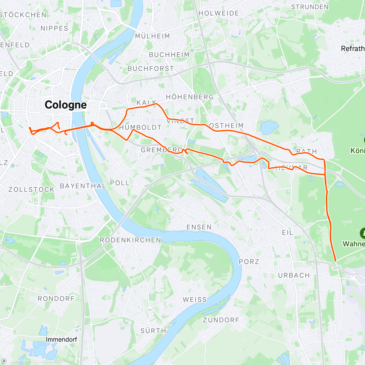 Map of the activity, Fahrt am Nachmittag