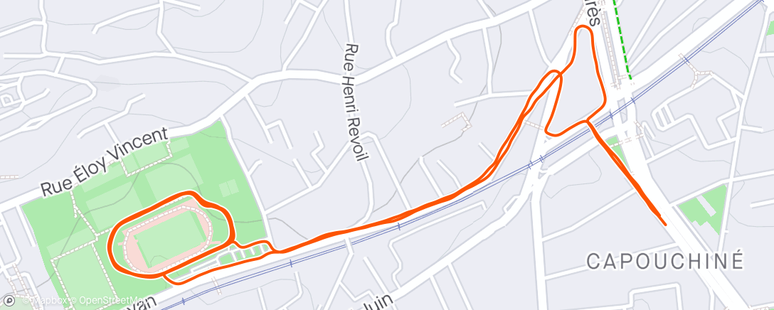 Mapa de la actividad, Course à pied le matin