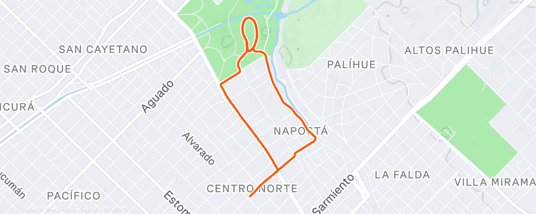 Map of the activity, Evening Run