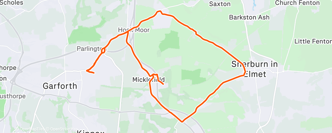 Map of the activity, Lunch Ride