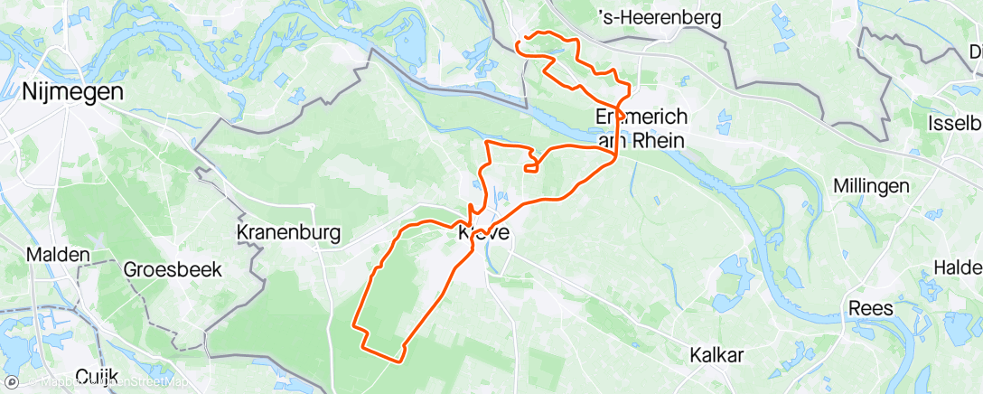 Map of the activity, Naar het Reichswald.