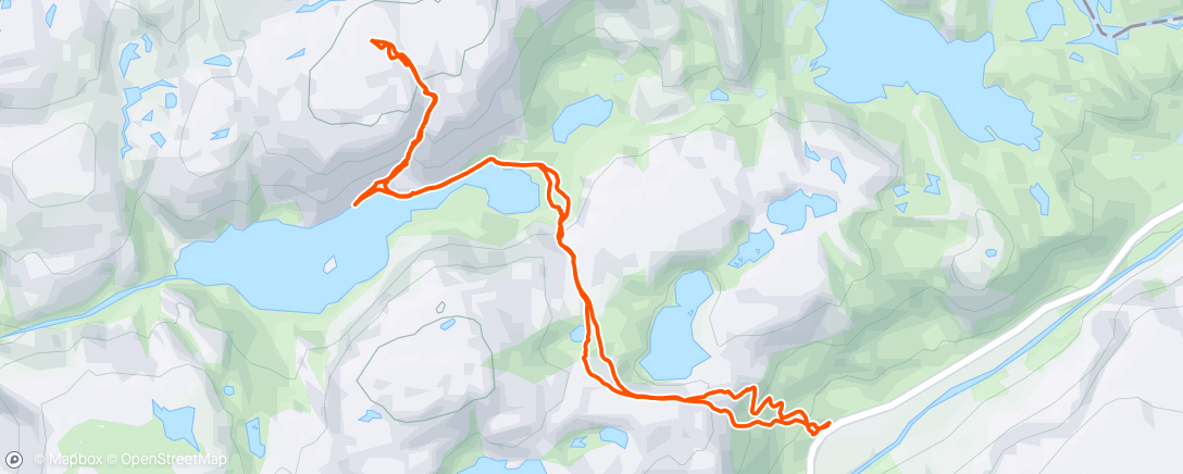 Map of the activity, Brådlandsknuten, retur Piggane rennå
