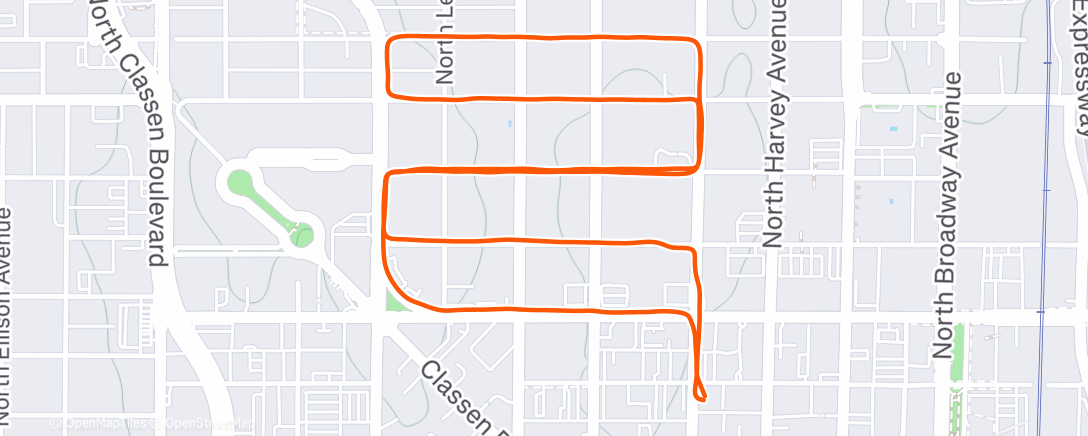 Map of the activity, Afternoon Run