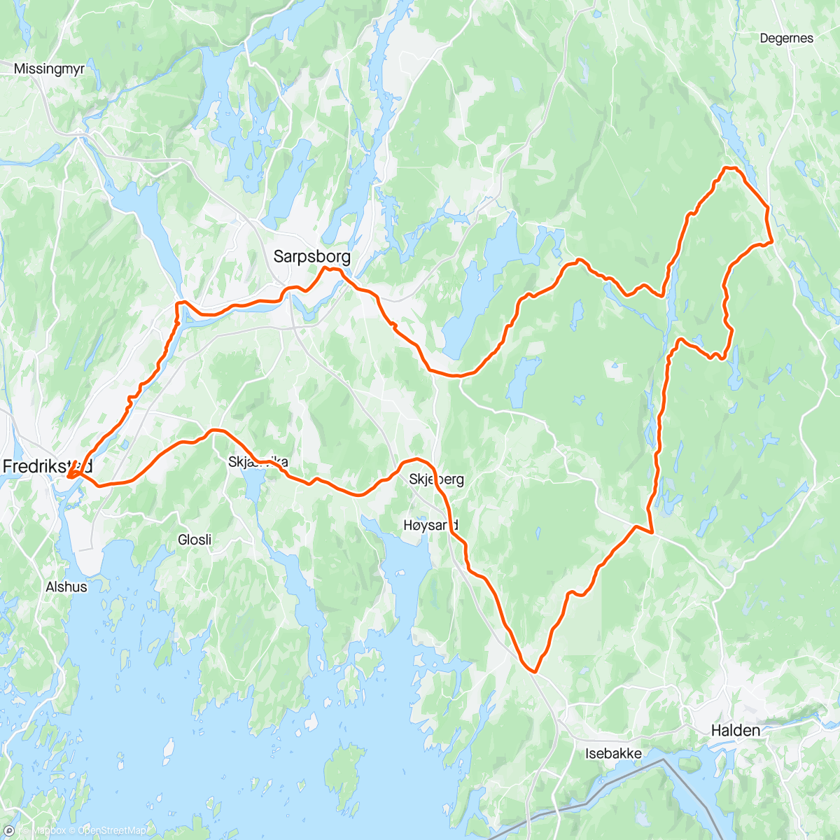 Map of the activity, Groading Østfold - chilly