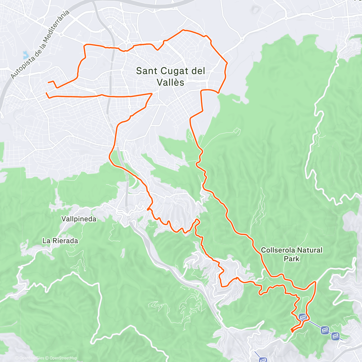 Map of the activity, Windy ride