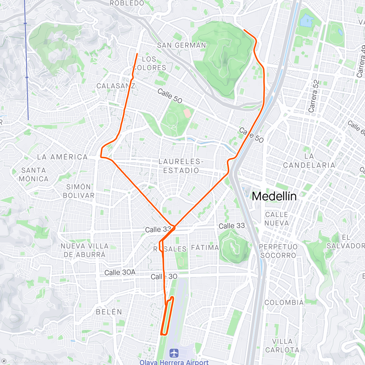 Map of the activity, Vuelta ciclística por la mañana