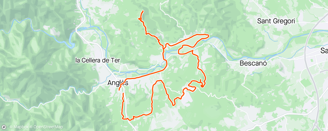 Map of the activity, Ebike test 3