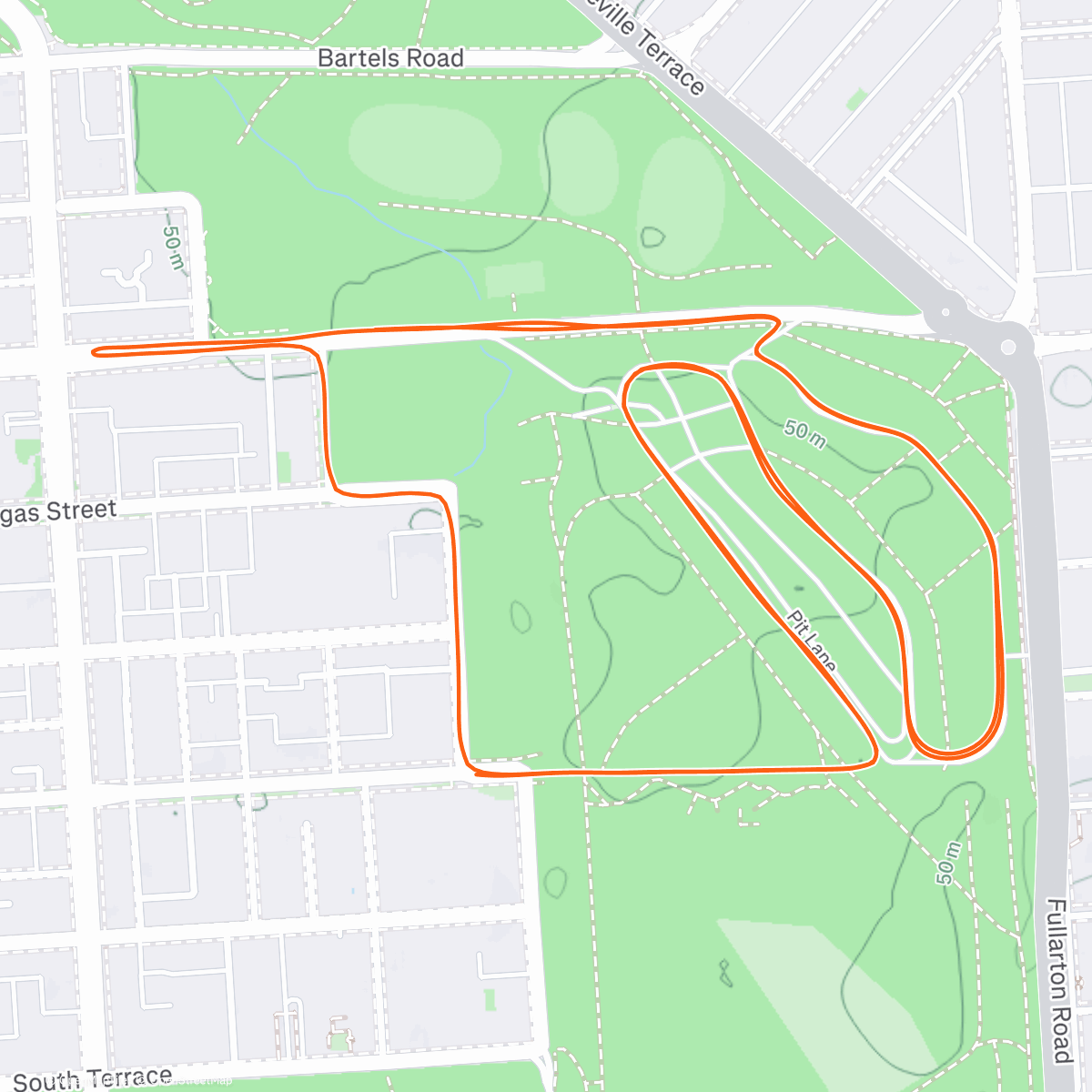 Map of the activity, Cycling