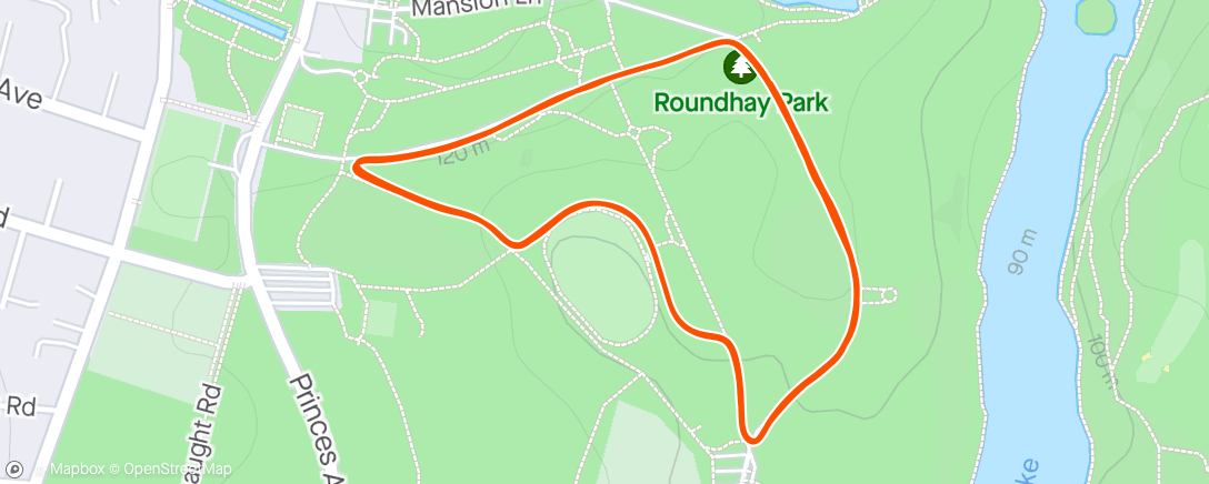 Mapa da atividade, 🌳 Roundhay ParkRun 8th place