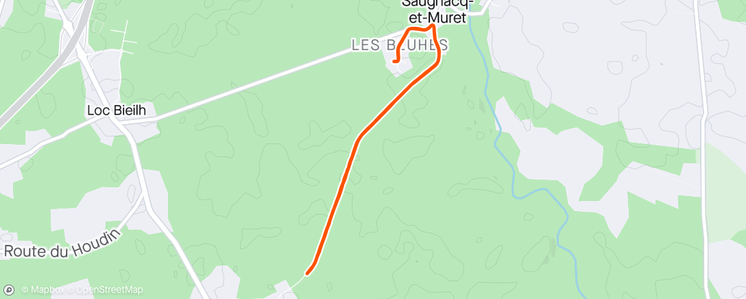 Map of the activity, Afternoon Run : Programme entraînement S1/10