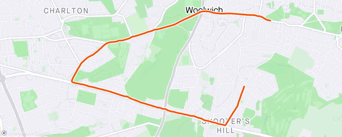 Map of the activity, Monday Evening Run with Runna ✅