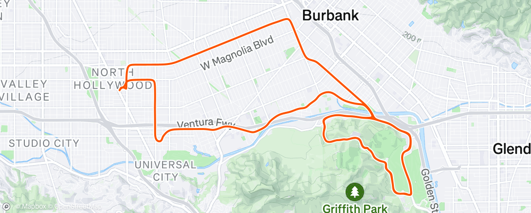 Map of the activity, Evening Ride
