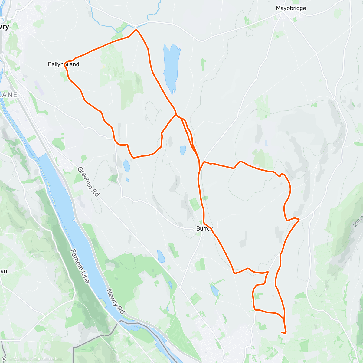 Map of the activity, Lunch Ride