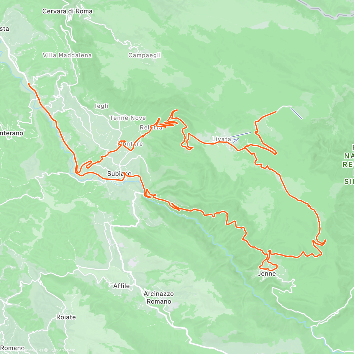 Map of the activity, Salita a Campo dell'Osso
