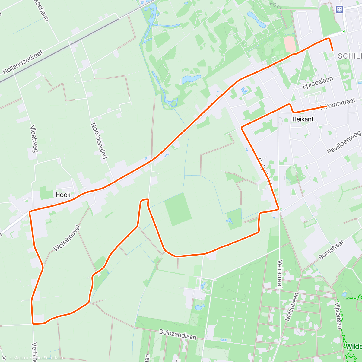 「Terug op de fiets 🤩」活動的地圖