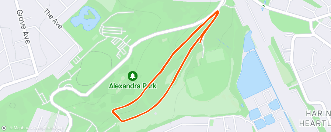 Map of the activity, Parkrun: Ally Pally