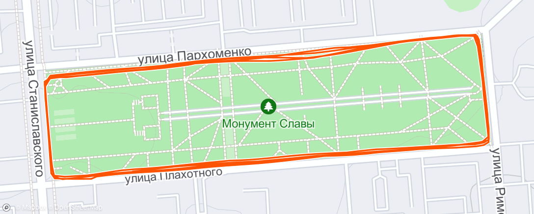 Kaart van de activiteit “Вечерний забег”