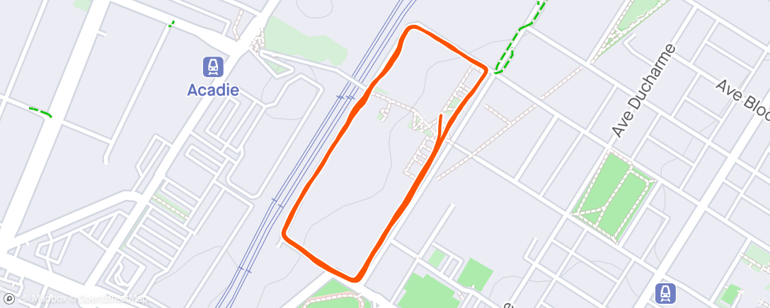 Map of the activity, Afterwork run