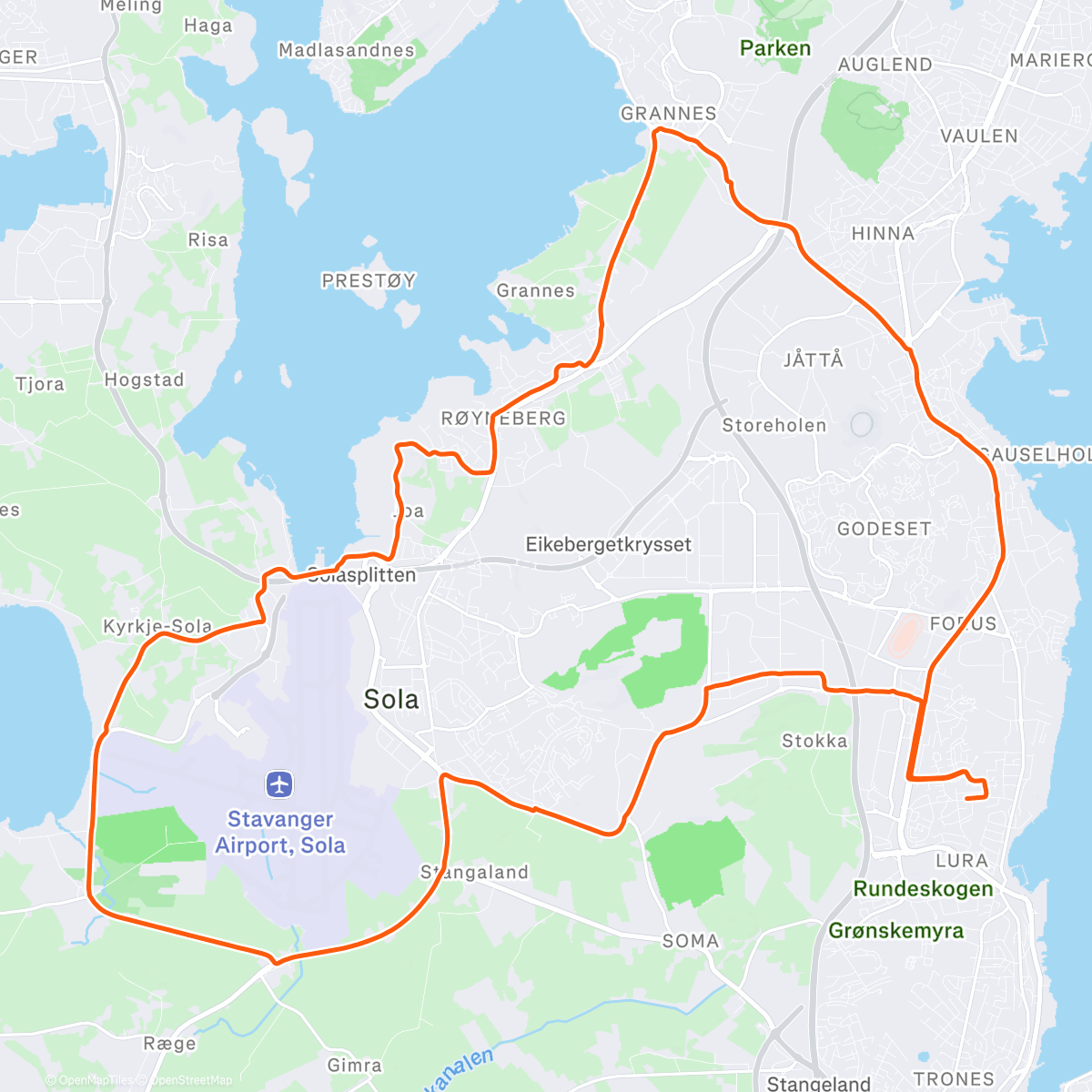 Map of the activity, Søndagstrening Del 2