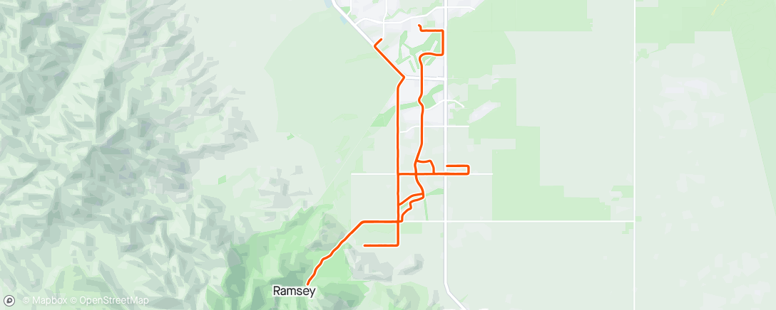 Map of the activity, Chasing the eBike up Ramsey