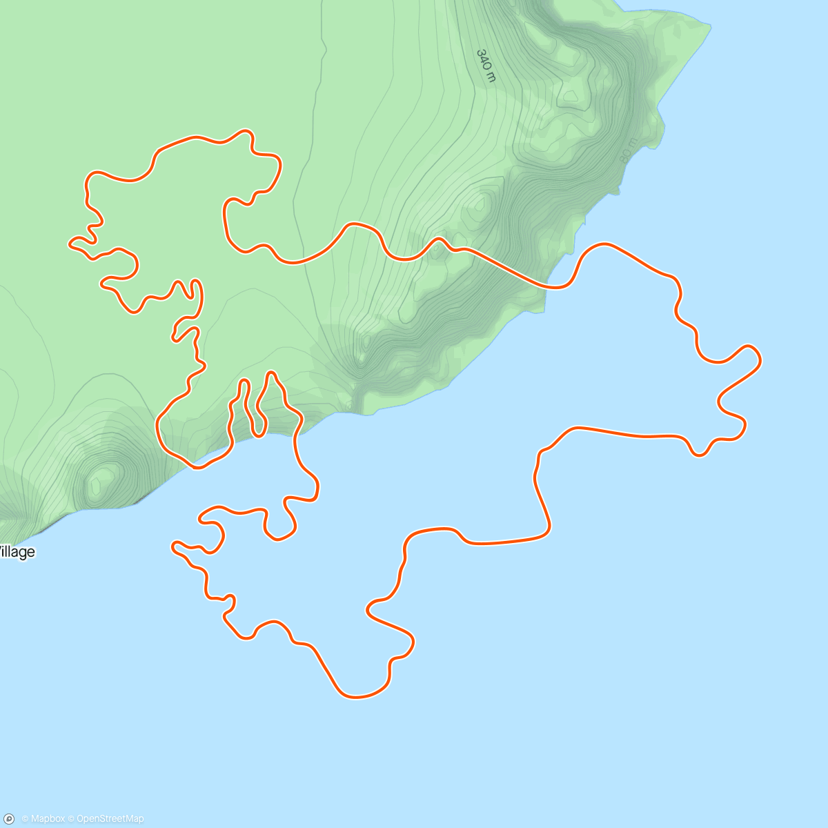 Mapa da atividade, Zwift - 75 Endurance Effort with Surges V2 in Watopia